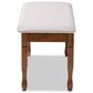 Baxton Studio Corey Dining Bench with Grey Cushion in Walnut Brown, , large