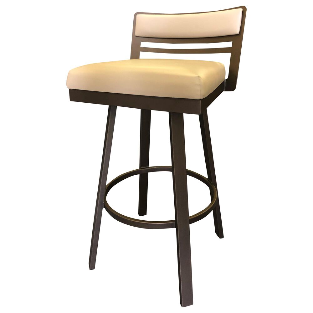 Delaware Dining Carson 26" Swivel Barstool in Sun Bronze/Cream, , large