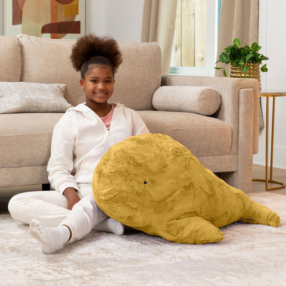 Jaxx Marina The Whale Sea Buddy Large Kids Stuffed Animal Bean Bag in Gold, , large