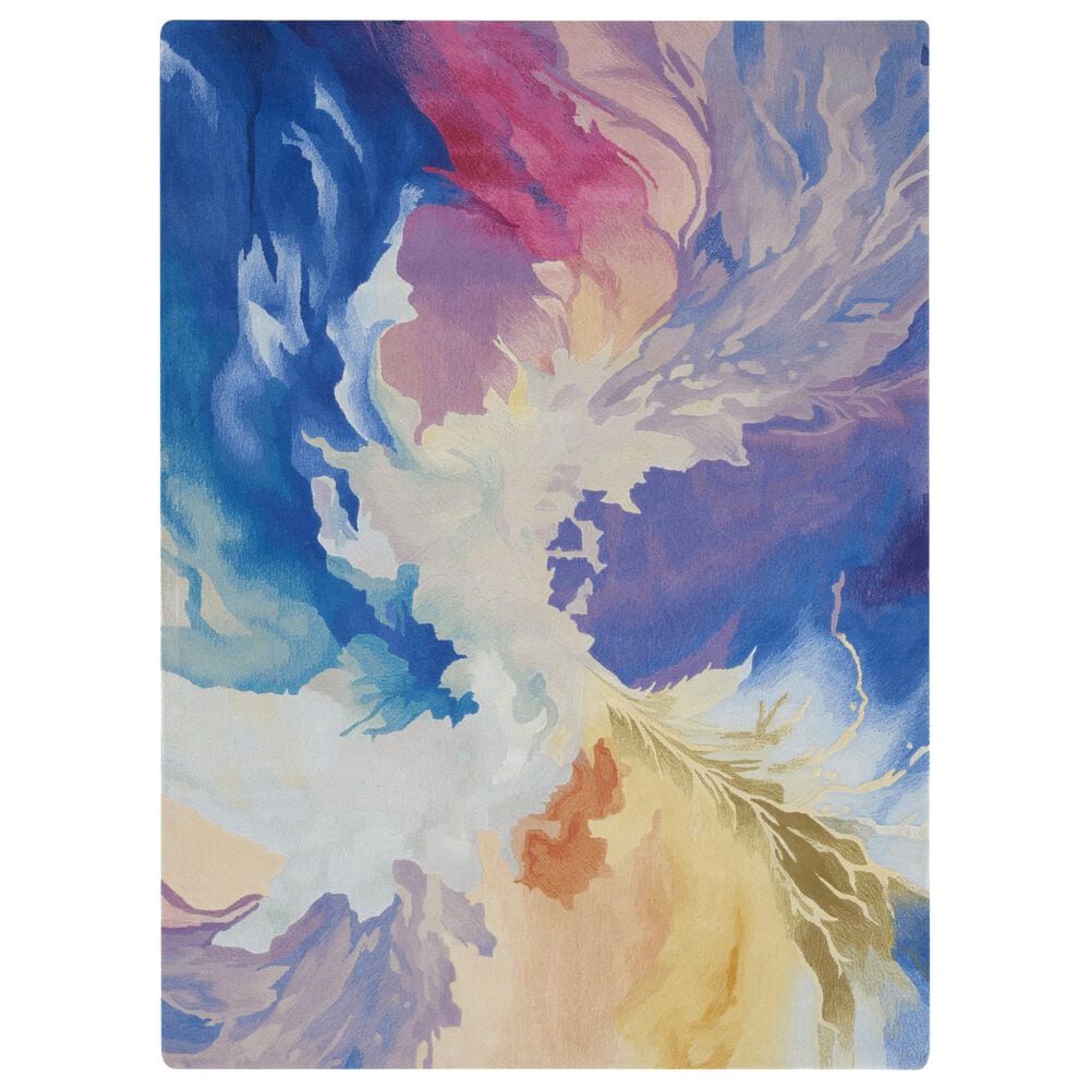 Nourison Prismatic PRS37 Blue and Multicolor 3"9" x 5"9" Area Rug, , large