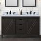 Lexora Home Marsyas 60" Double Bathroom Vanity in Brown with 2 cm White Cultured Marble Top and Rectangular Sinks, , large