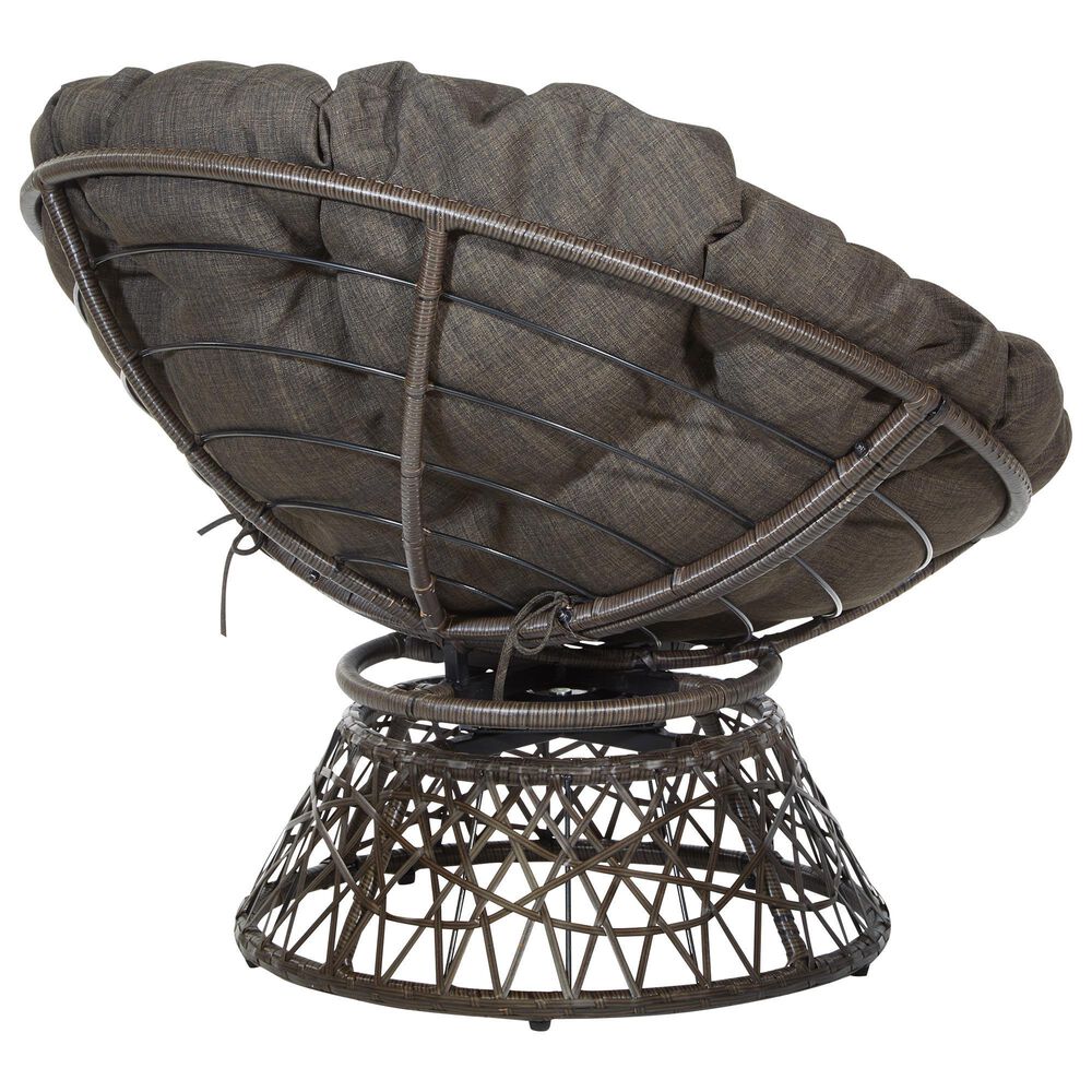 Valor Living Papasan Swivel Chair in Brown, , large