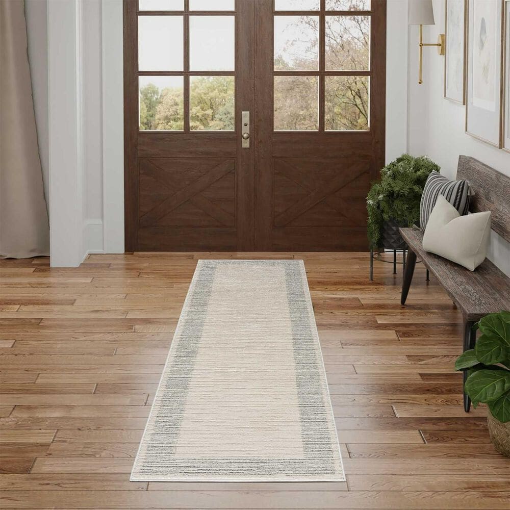 Nourison Andes AND05 2&#39;2&quot; x 7&#39;6&quot; Ivory and Grey Runner, , large