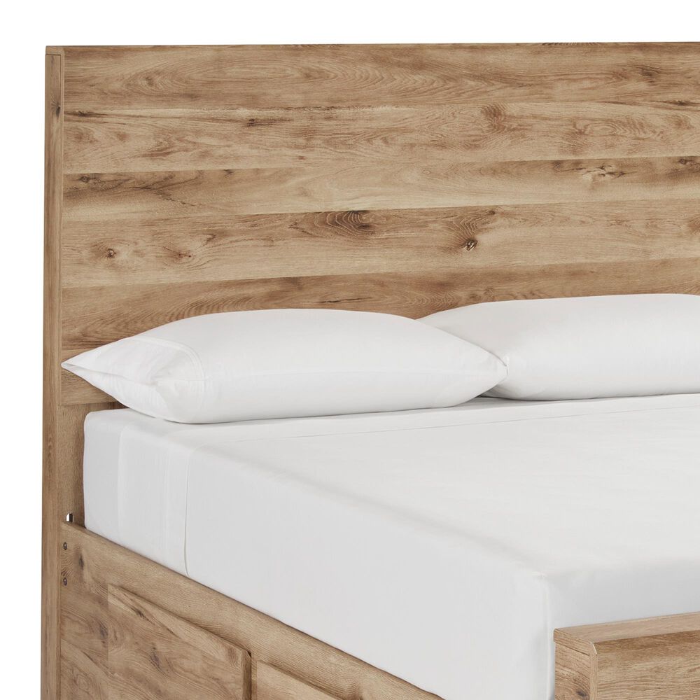 Ashley Hyanna Full Panel Bed with 1 Side Storage in Tan Brown, , large