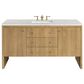 James Martin Vanities Hudson 60" Single Bathroom Vanity in Light Natural Oak with 3 cm Eternal Jasmine Pearl Quartz Top, Rectangular Sink and FreePower Wireless Charger, , large