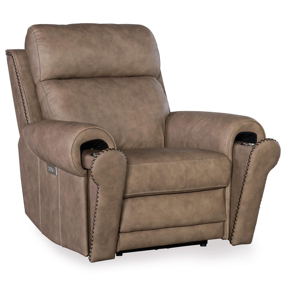 Hooker Furniture Duncan Power Recliner with Headrest and Lumbar in Kalahari Camel, , large