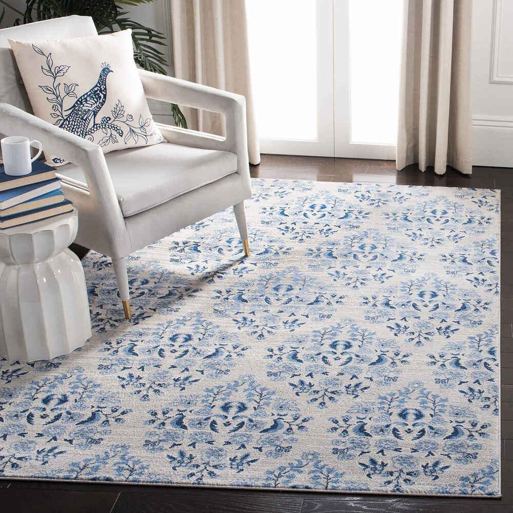 Safavieh Martha Stewart Damask 3&#39; x 5&#39; Cream and Blue Area Rug, , large