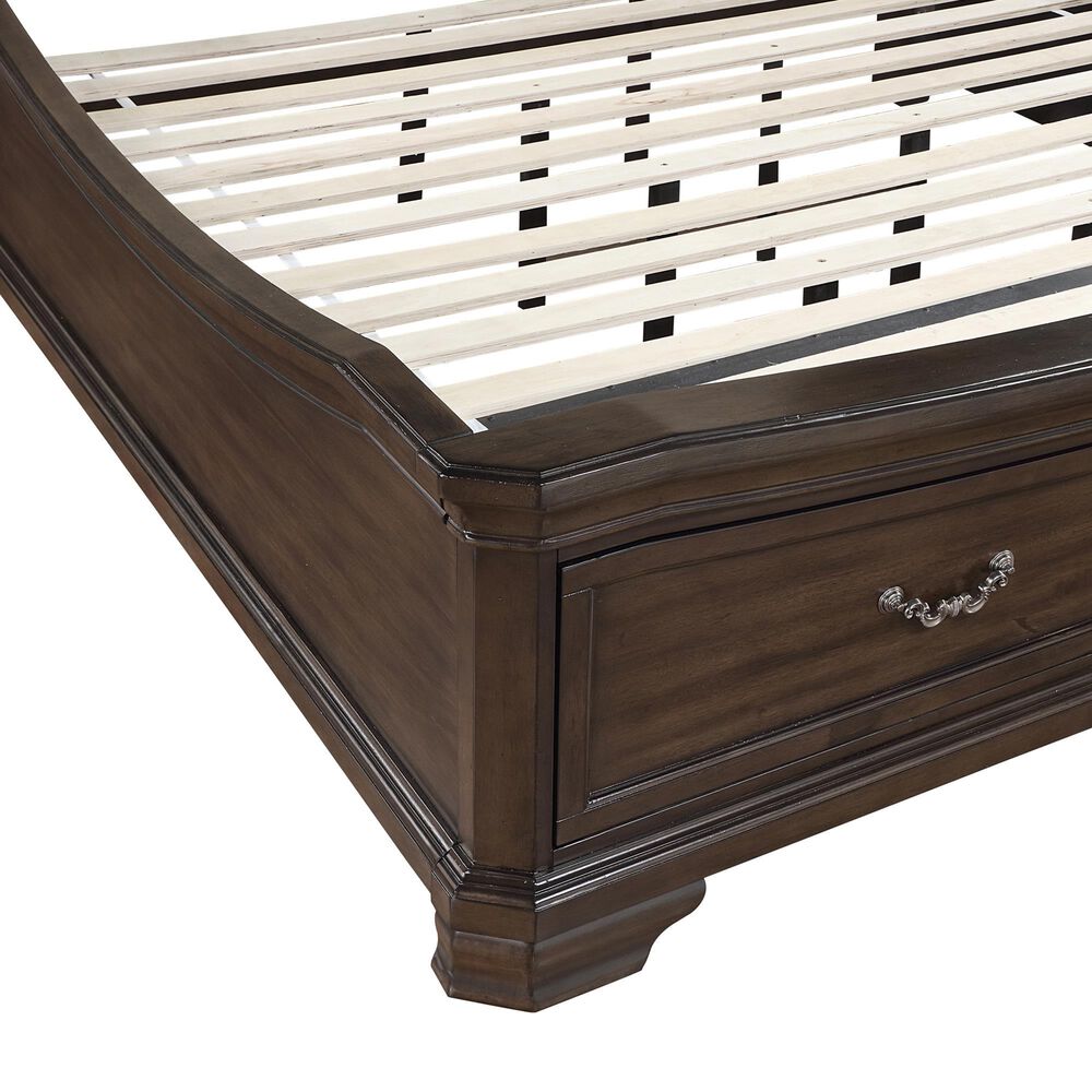 New Heritage Design Lyndhurst 4-Piece Queen Bedroom Set in Walnut Brown, , large