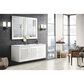 James Martin Vanities Athens 60" Double Bathroom Vanity in Glossy White with 3 cm Arctic Fall Solid Surface Top and Rectangular Sinks, , large