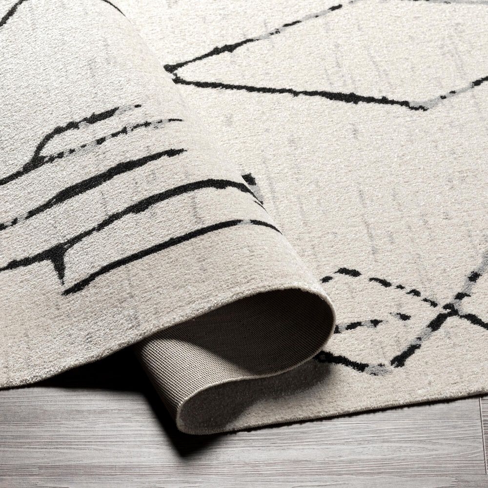 Surya Lavadora Bohemian 7&#39;10&quot; x 10&#39; Black, Gray and Light Gray Area Rug, , large