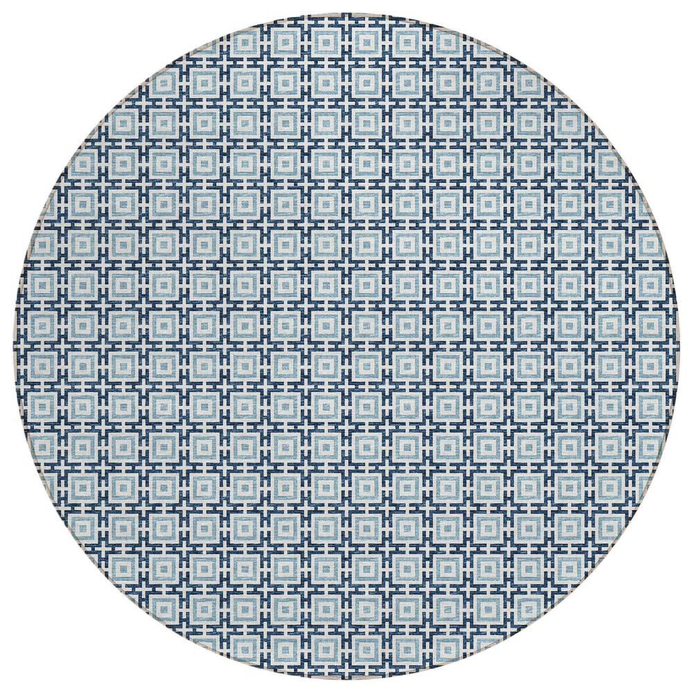 Dalyn Rug Company Marlo 6" Round Navy Indoor/Outdoor Area Rug, , large