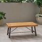 Hearth and Haven Acacia Wood Patio Coffee Table in Teak, Brown and Black, , large