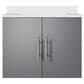 Lexora Home Geneva 24" Single Bathroom Vanity in Dark Grey with 2 cm White Quartz Top and Rectangular Sink, , large