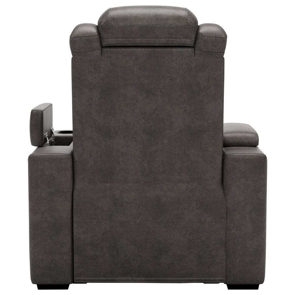 Signature Design by Ashley HyllMont Power Recliner with Power Headrest in Gray, , large