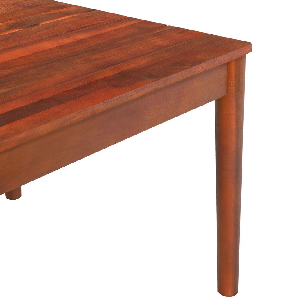 Hearth and Haven Bryan Outdoor Slatted Wood Coffee Table in Mahogany, , large
