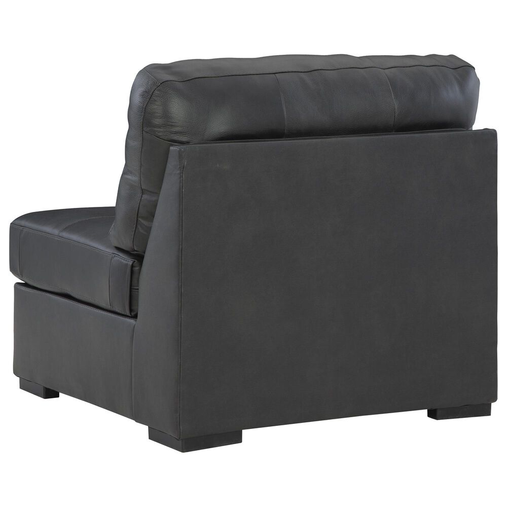Ashley Brindley Pier 5-Piece Stationary Symmetrical Leather Sectional in Fog, , large