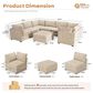 HOMLUX 8-Piece Mod U-Sectional with Chaise in Beige, , large