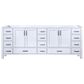 Lexora Home Jacques 84" Double Bathroom Vanity in White with 2 cm White Carrara Marble Top and Rectangular Sinks, , large