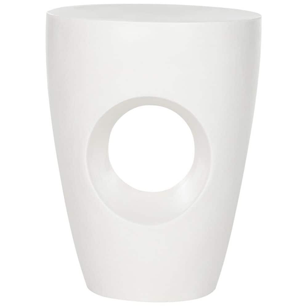 Safavieh Aishi Concrete Accent Table in Ivory, , large