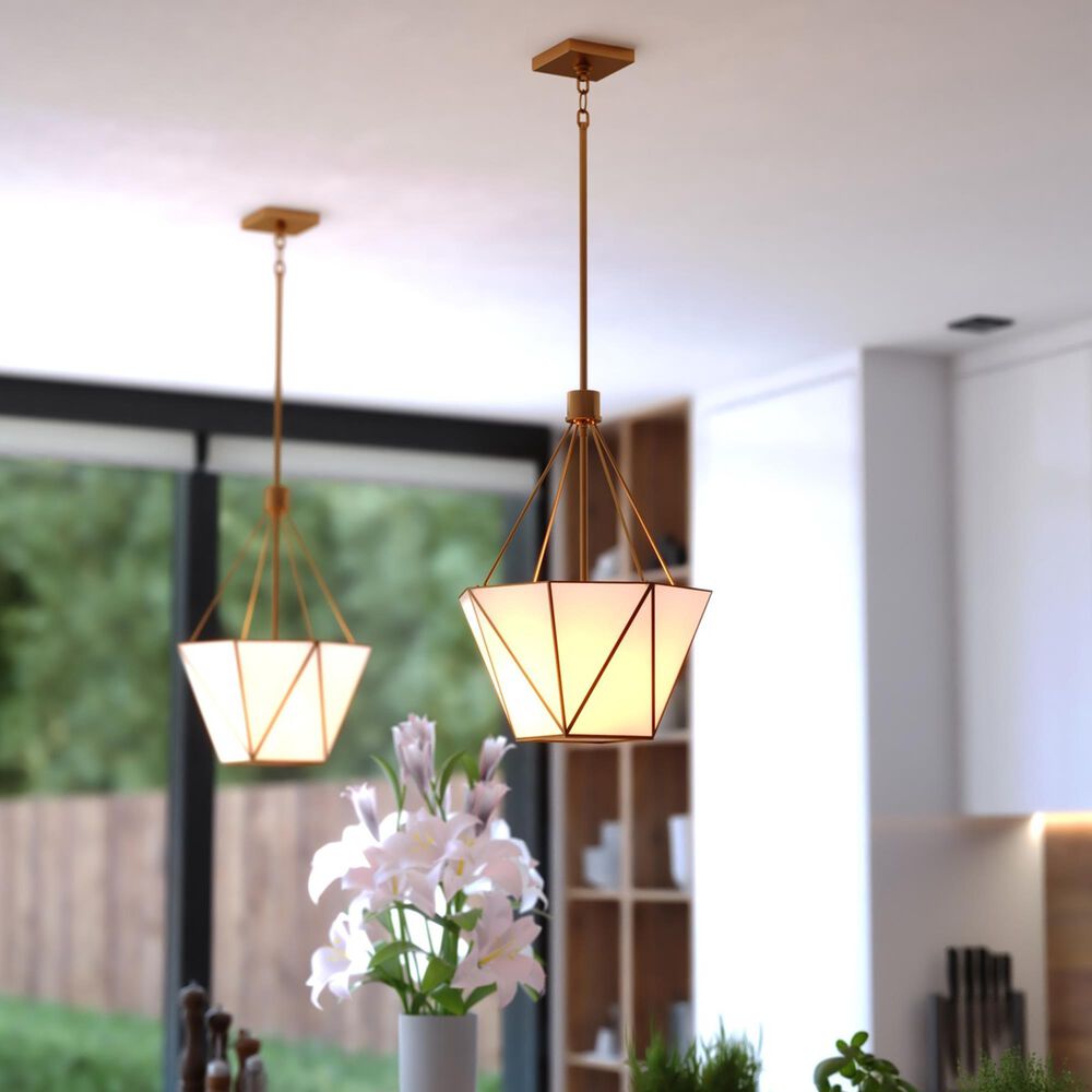 Vaxcel Lighting Burnett 3-Light Cone Pendant in Muted Brass, , large