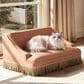 Jennifer Taylor Home Duchess 33" Medium Princess Pet Bed Sofa with Fringe Skirt in Peach Orange, , large