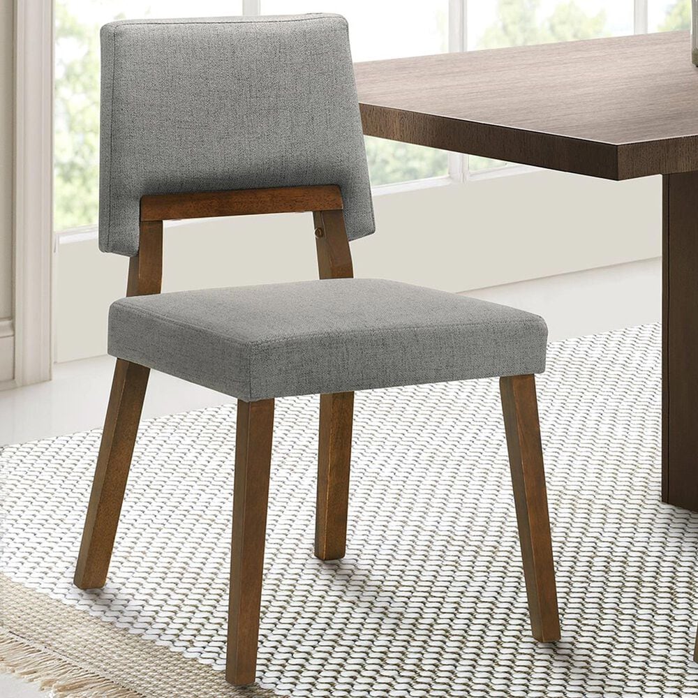 Armen Living Channell Dining Side Chair in Walnut, , large