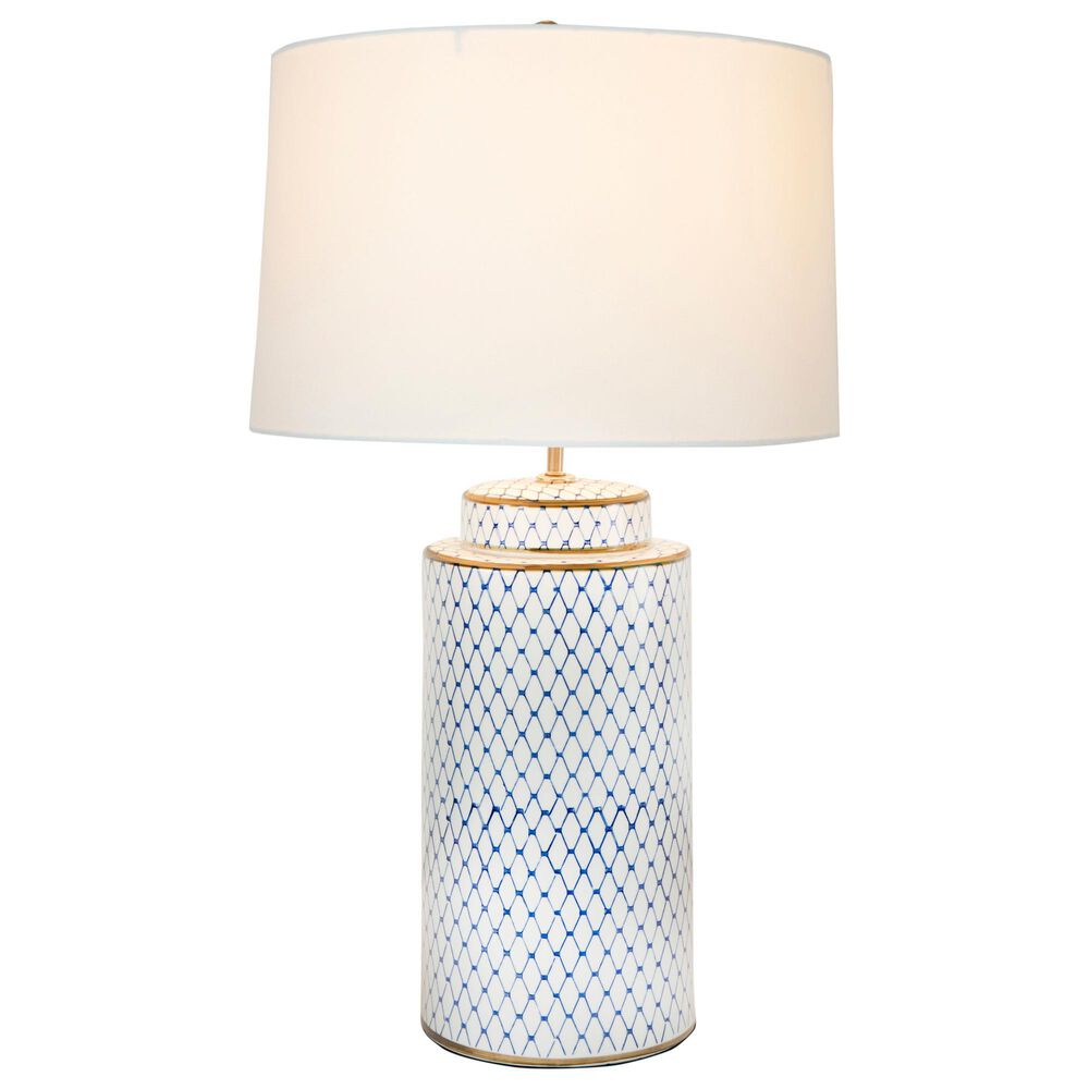 Creative Coop Marley Table Lamp in Indigo and White, , large