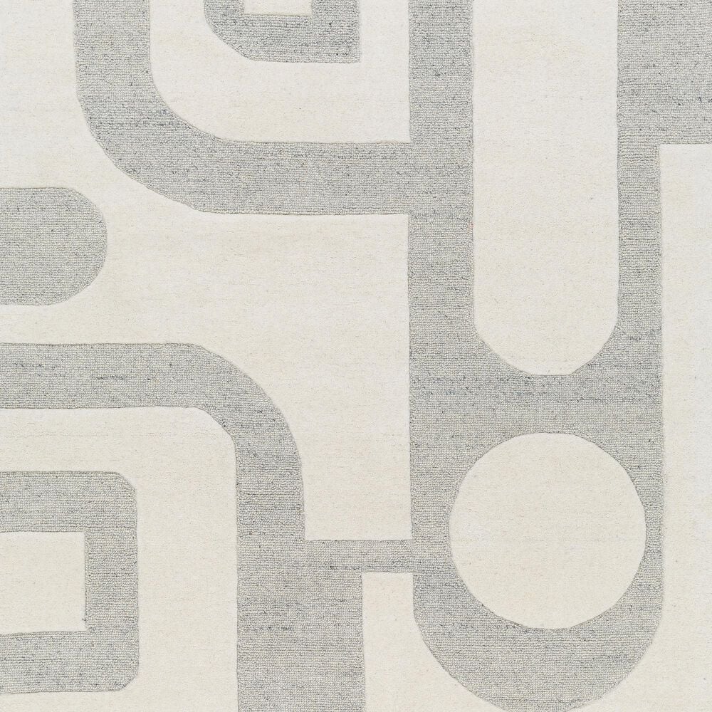 Surya Brook Geometric 5&#39; x 7&#39;6&quot; Beige and Charcoal Area Rug, , large