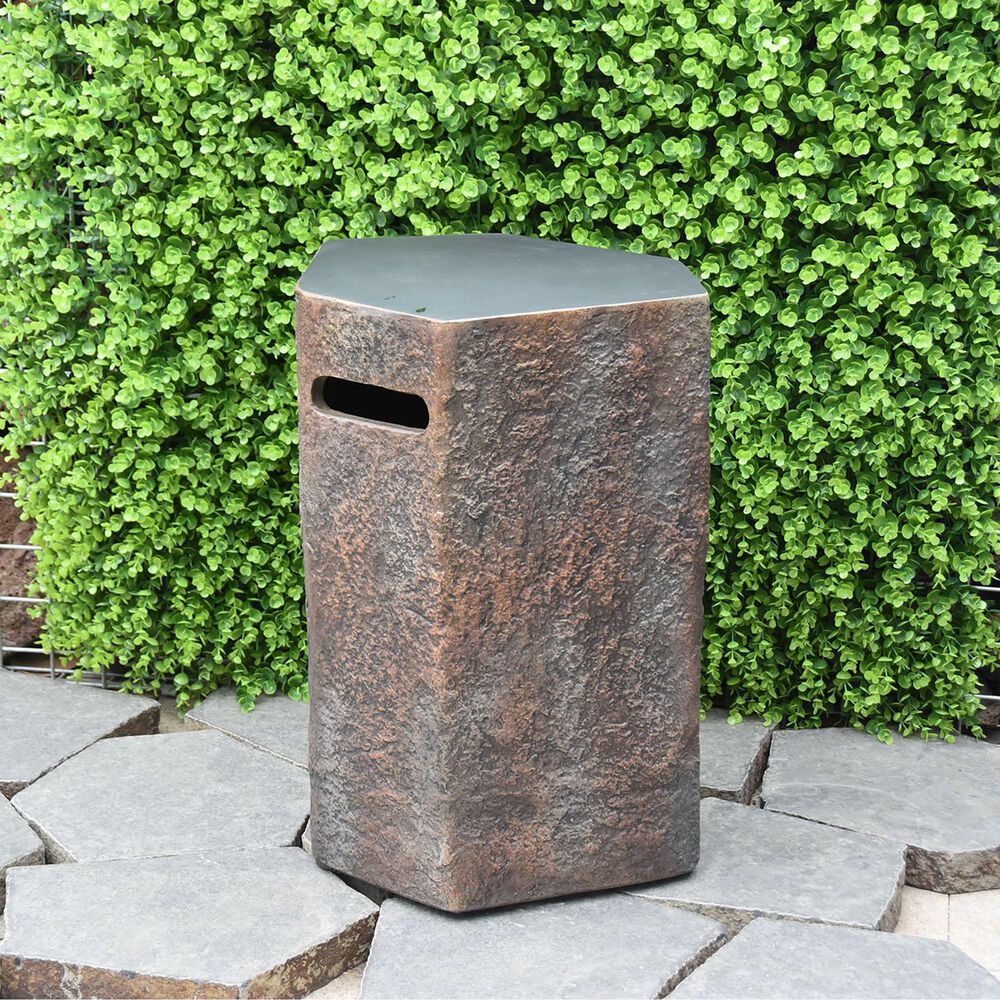 Elementi Fire Columbia Hexagon Tank Cover in Brown, , large