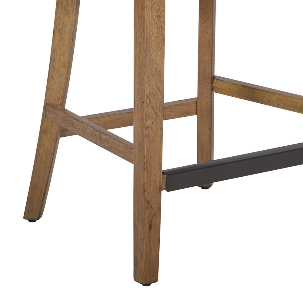 Valor Living Paloma 26" Counter Stool with Linen Upholstery in Medium Oak, , large