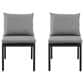 Blue River Cayman Outdoor Dining Side Chair with Dark Grey Cushion in Black (Set of 2), , large