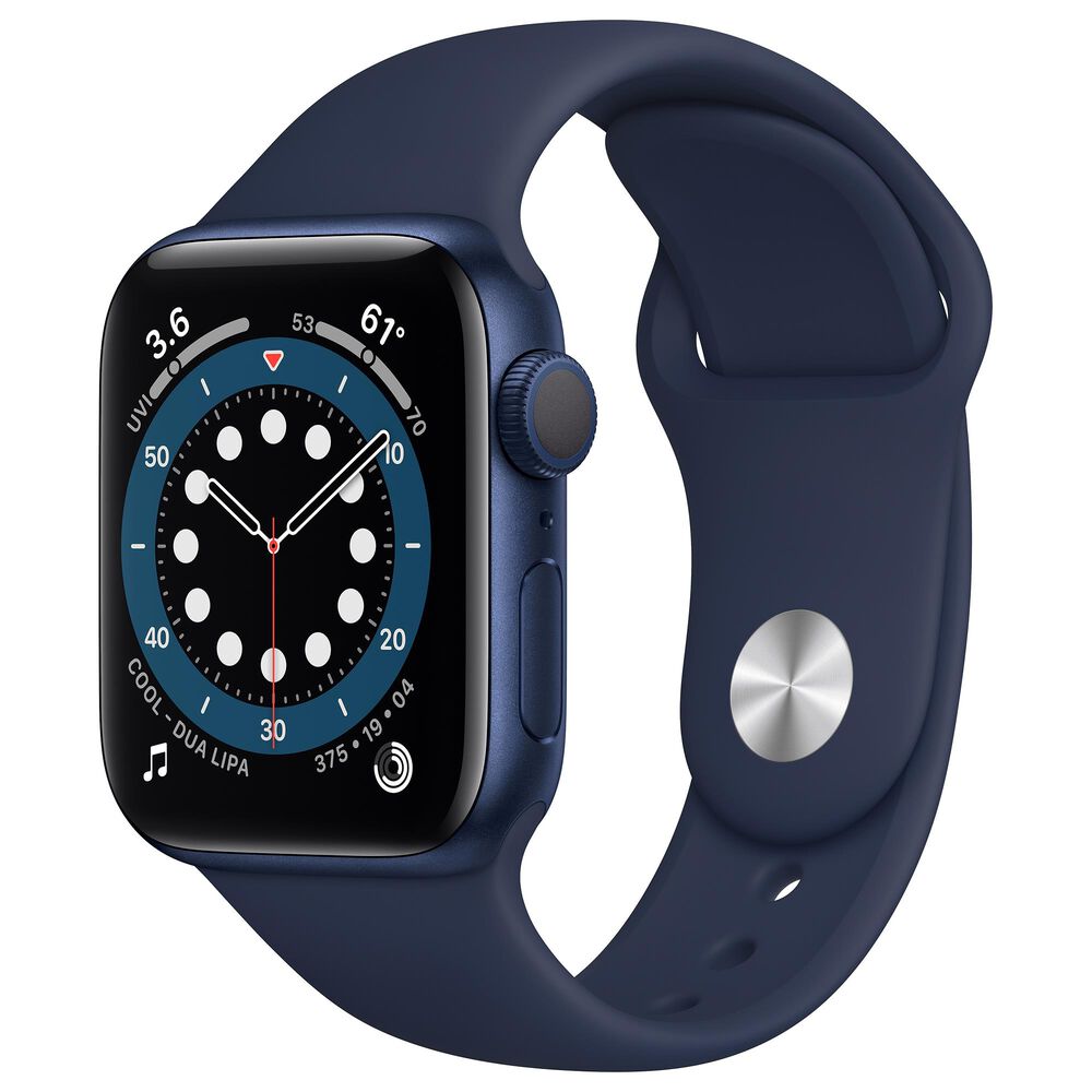 Apple Watch Series 6 GPS 40mm with Deep Navy Sport Band in Blue with AppleCare+, , large
