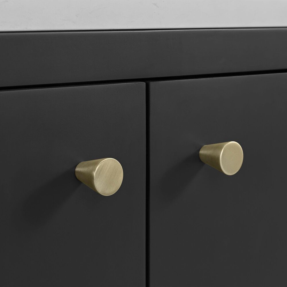 37B Isadore 30" Single Bathroom Vanity Cabinet in Tricorn Black and White Composite Stone Top and Backsplash, , large