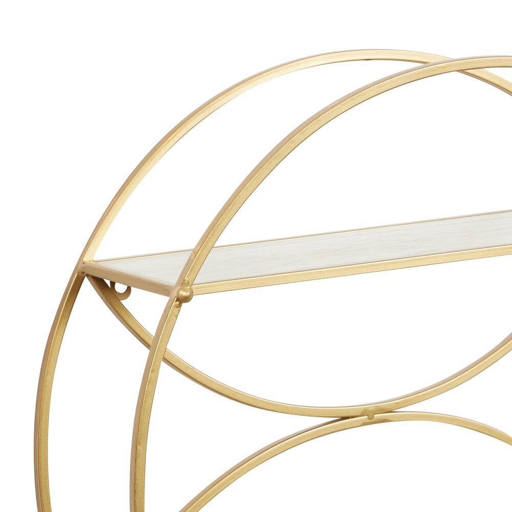 CosmoLiving by Cosmopolitan 22&quot; x 22&quot; Wall Shelf in Gold and Light Natural Brown, , large