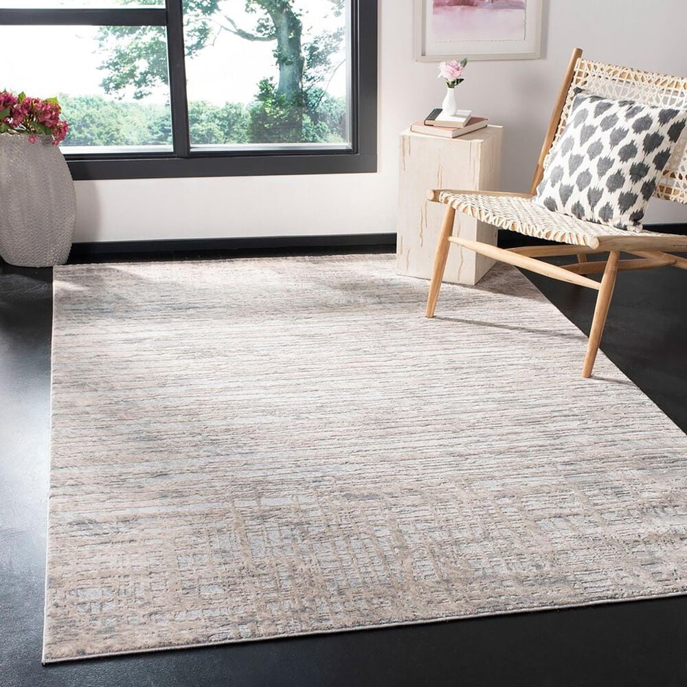 Safavieh Invista INV436A 5&#39;3&quot; x 7&#39;6&quot; Cream and Grey Area Rug, , large