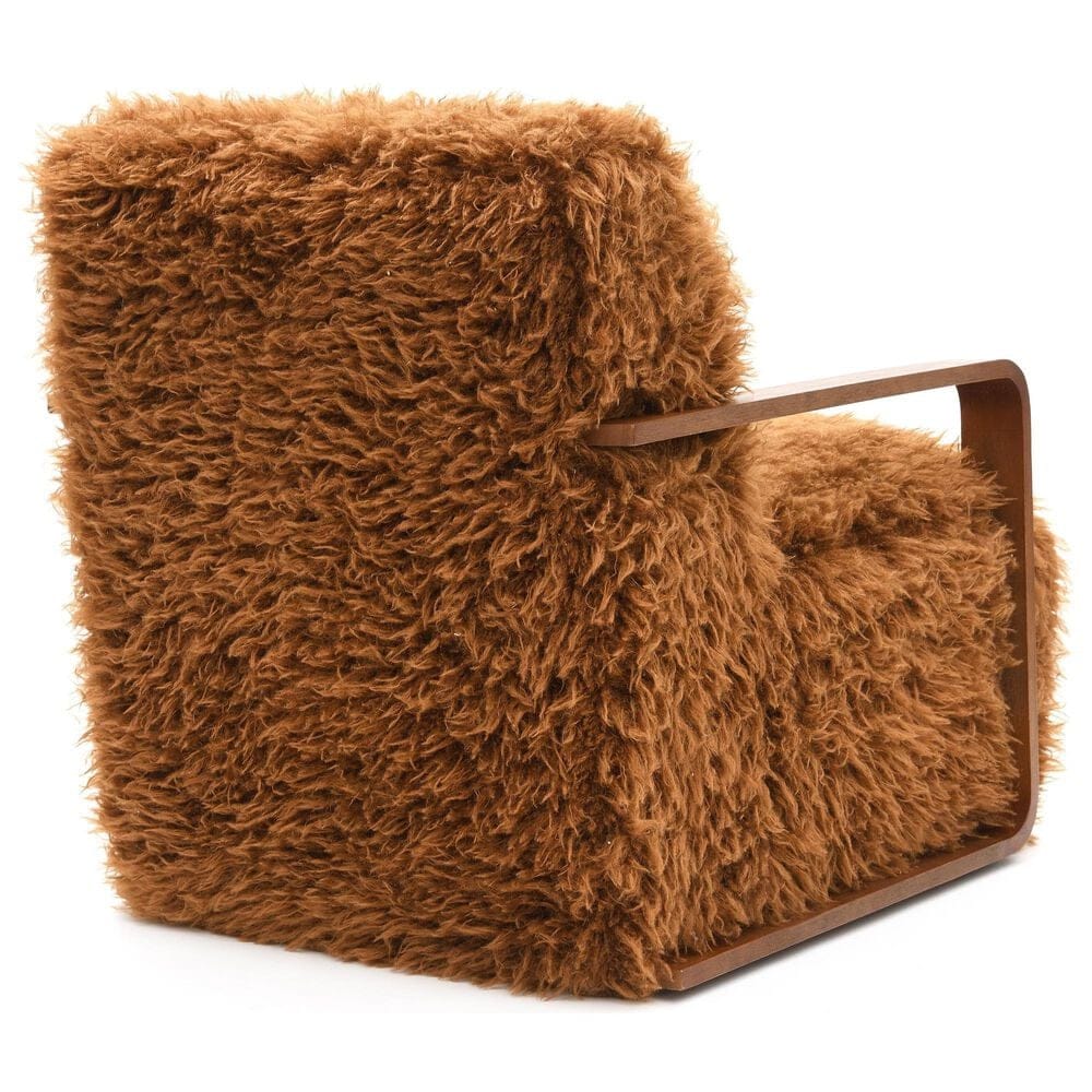 Furniture of America Neyra Long-Haired Accent Chair in Camel Brown, , large