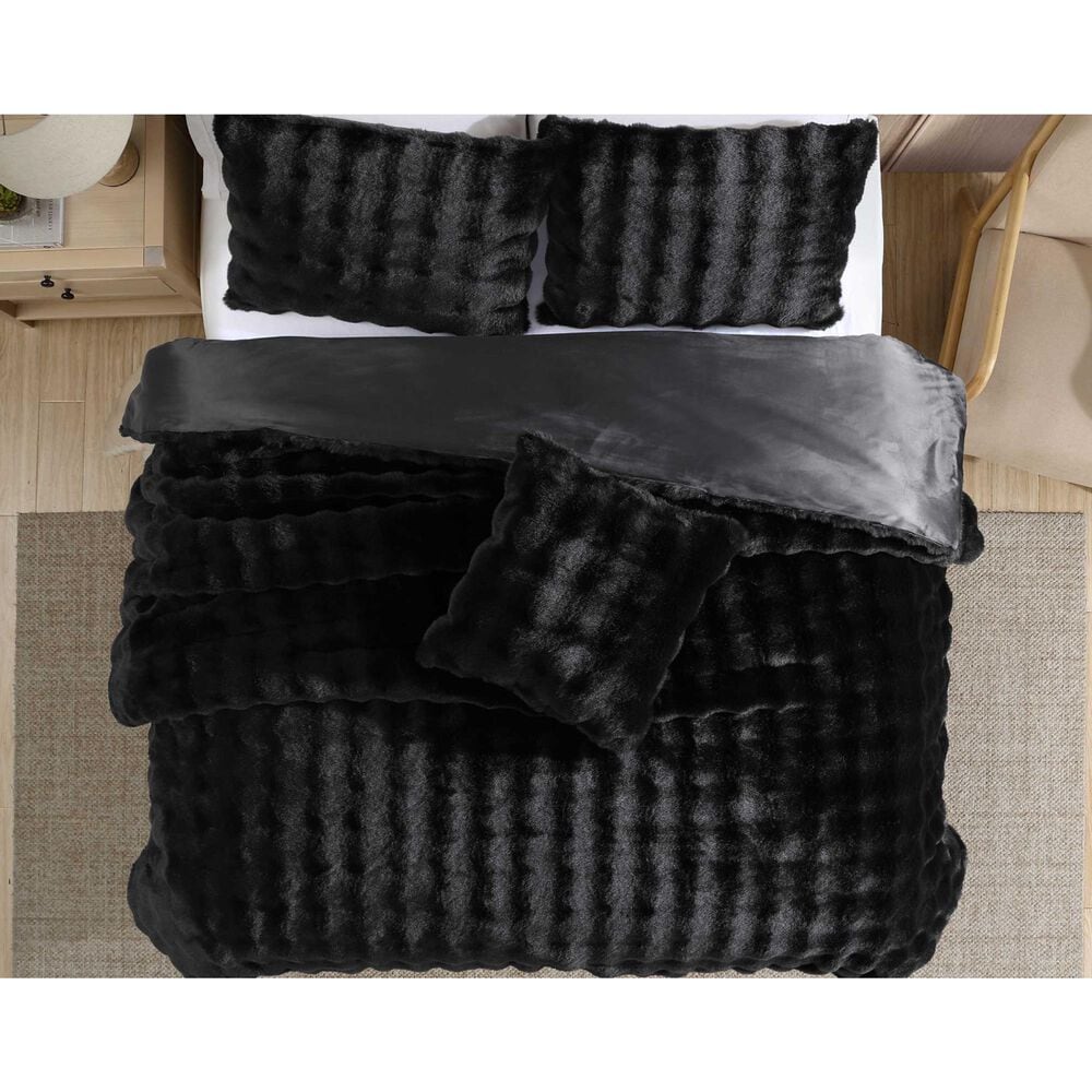 Hallmart Collectibles Bubble 4-Piece Queen Comforter Set in Black, , large
