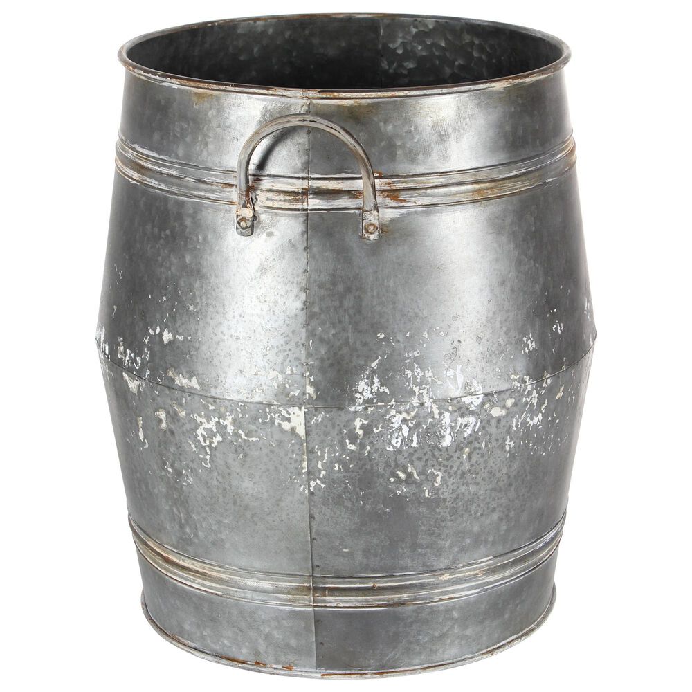 Maple and Jade 24&quot; Metal Planter in Gray &#40;Set of 3&#41;, , large