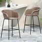 Hearth and Haven Ladd Outdoor Faux Wicker Barstool with Black Metal Frame in Light Brown (Set of 2), , large