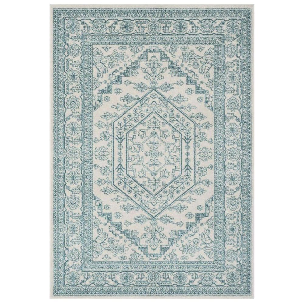 Safavieh Adirondack ADR108G 5&#39;1&quot; x 7&#39;6&quot; Ivory and Teal Area Rug, , large