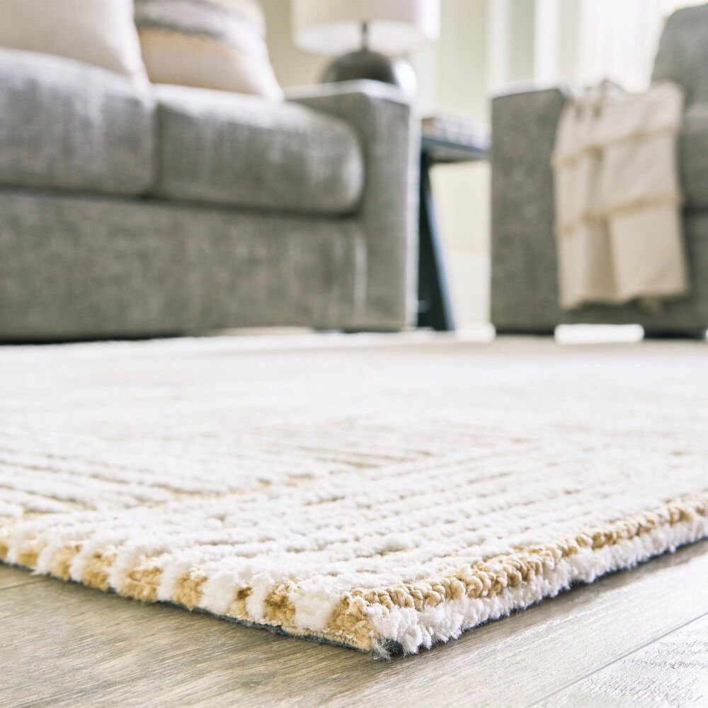Ashley Adanmund 5&#39; x 7&#39; Beige and Caramel Area Rug, , large