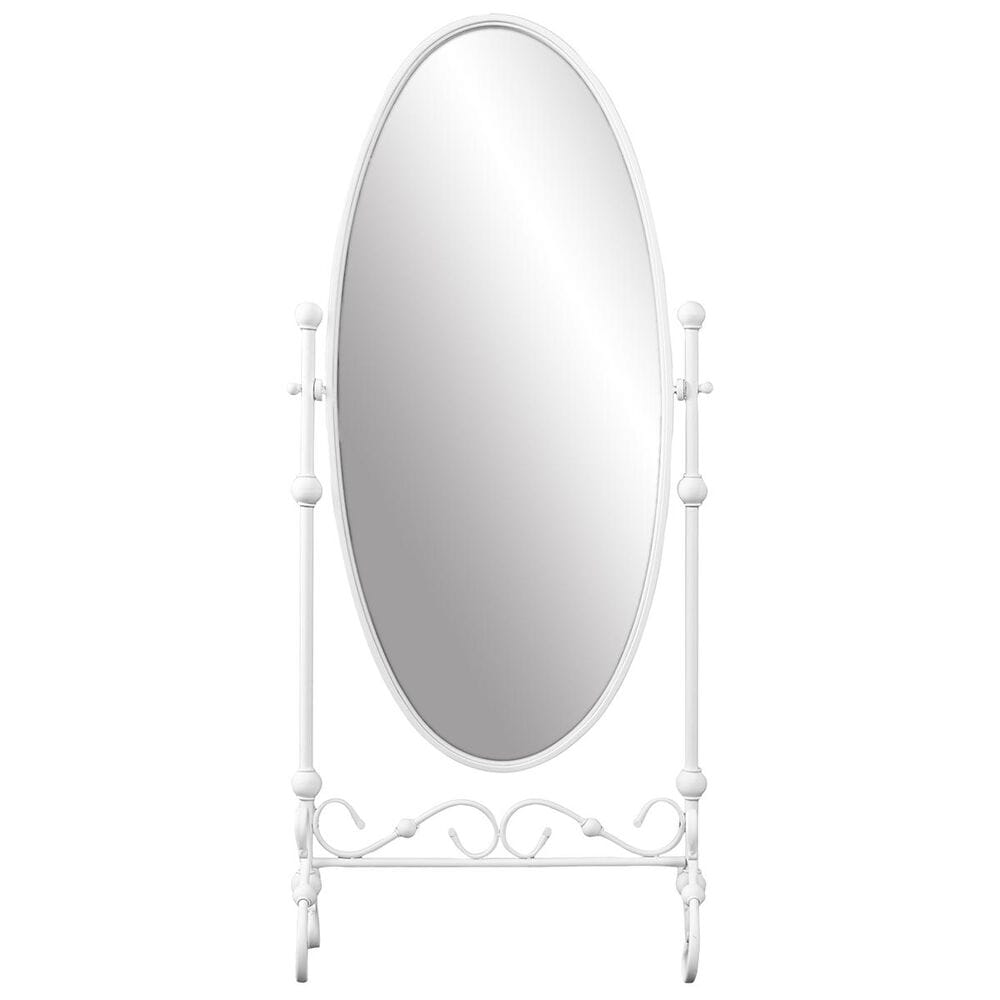 Southern Enterprises Lourdes Cheval Mirror in White, , large