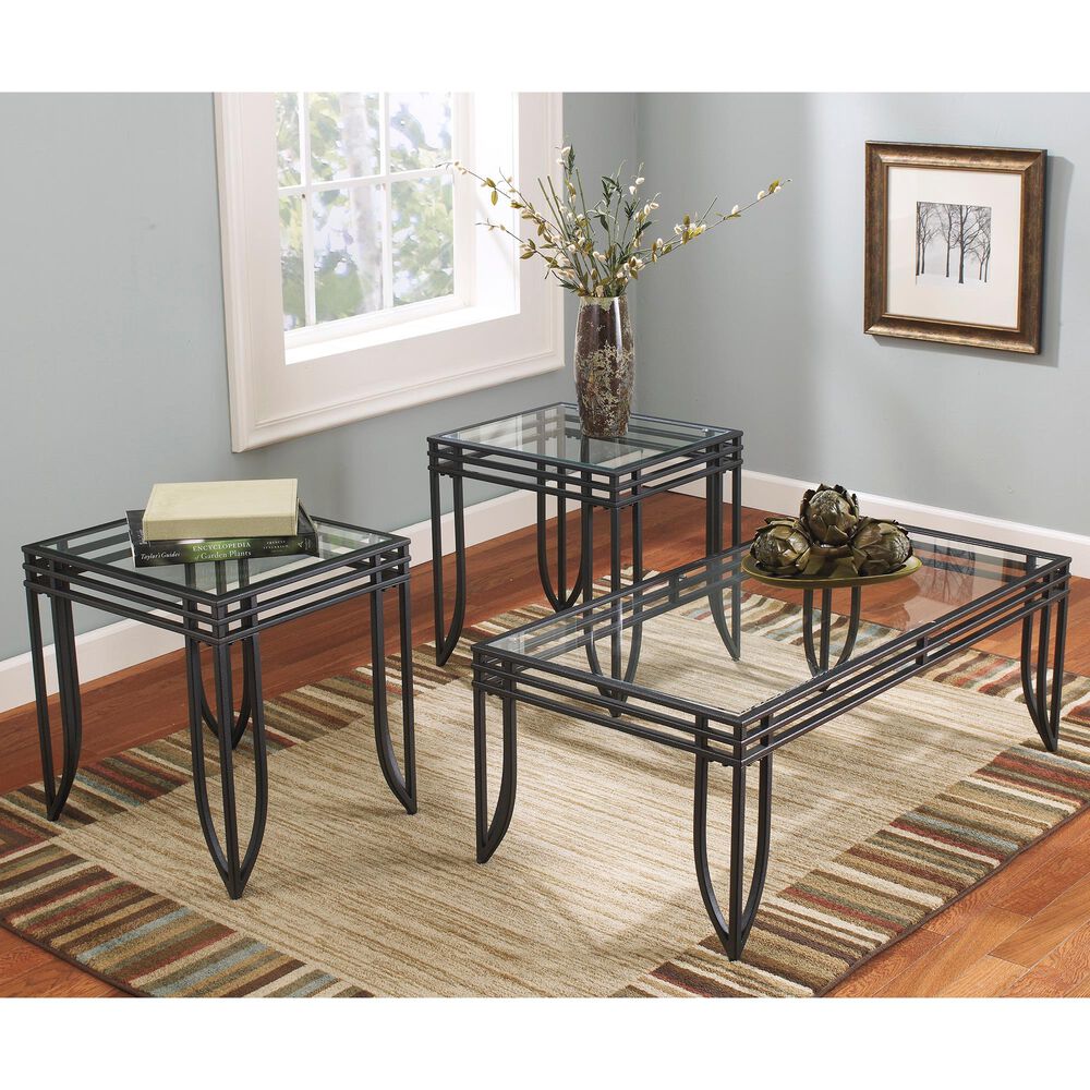 Signature Design by Ashley Exeter 3-Piece Table Set in Black, , large