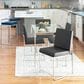 Lumisource Fuji Side Chair with Black Faux Leather Cushion in Brushed Stainless Steel (Set of 2), , large