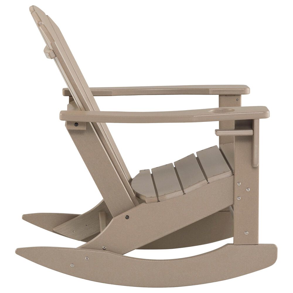 Ashley Sundown Treasure Patio Rocking Chair in Driftwood, , large