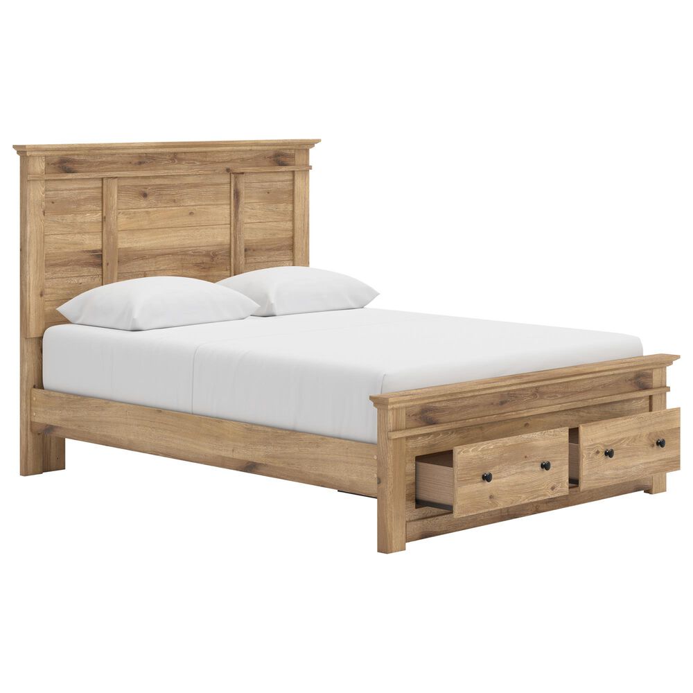 Ashley Makidern 4-Piece Queen Storage Bedroom Set with Two Drawers in Natural Brown, , large