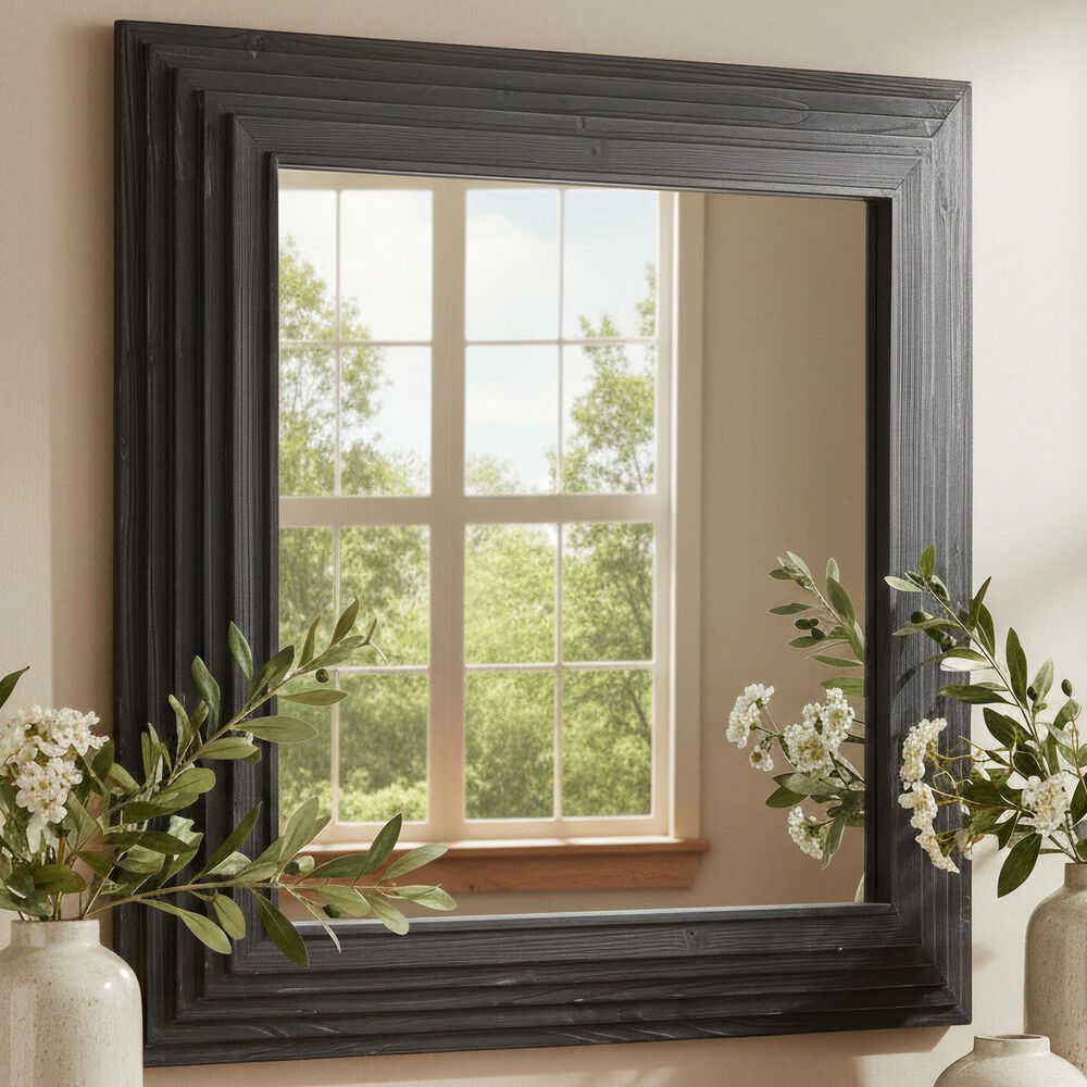 Zuo Modern Kare Wall Mirror in Black, , large