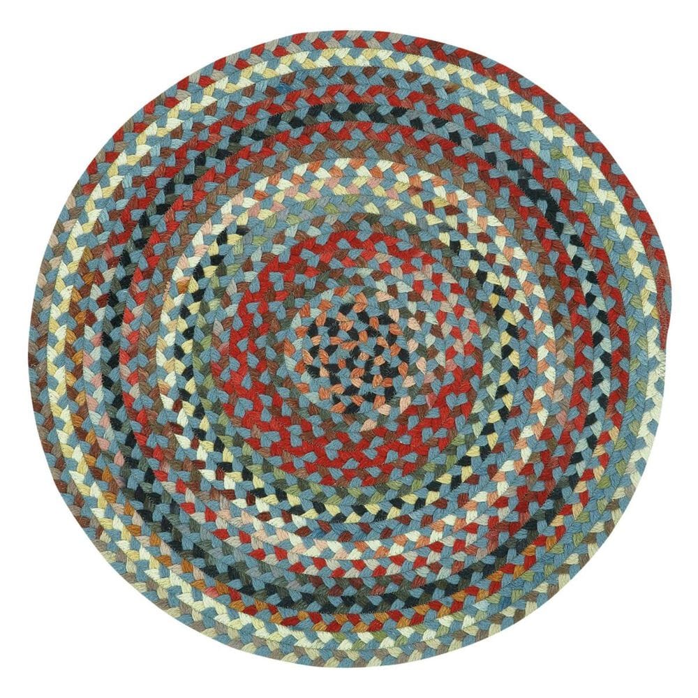Capel Plymouth 0440-400 3" Round Colony Blue Scatter Rug, , large