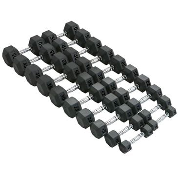 Apollo Athletics, Inc. 5 - 50 lb  Hex Rubber Dumbbell w/ Chrome (Set), , large