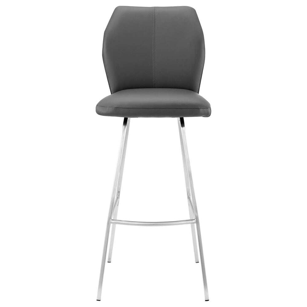 Blue River Tandy 30&quot; Barstool in Gray and Stainless Steel, , large
